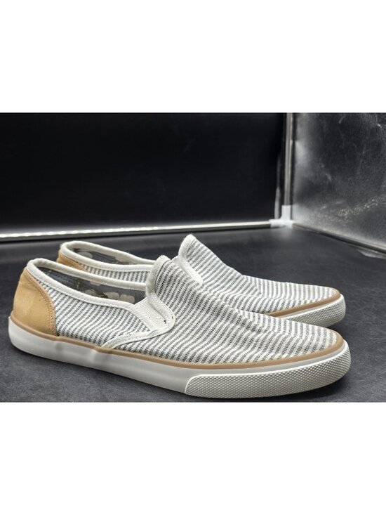 Margaritaville Shoes - Margaritaville Sailor Shoes Womens Size 9 White Striped Slip On Flats Casual
